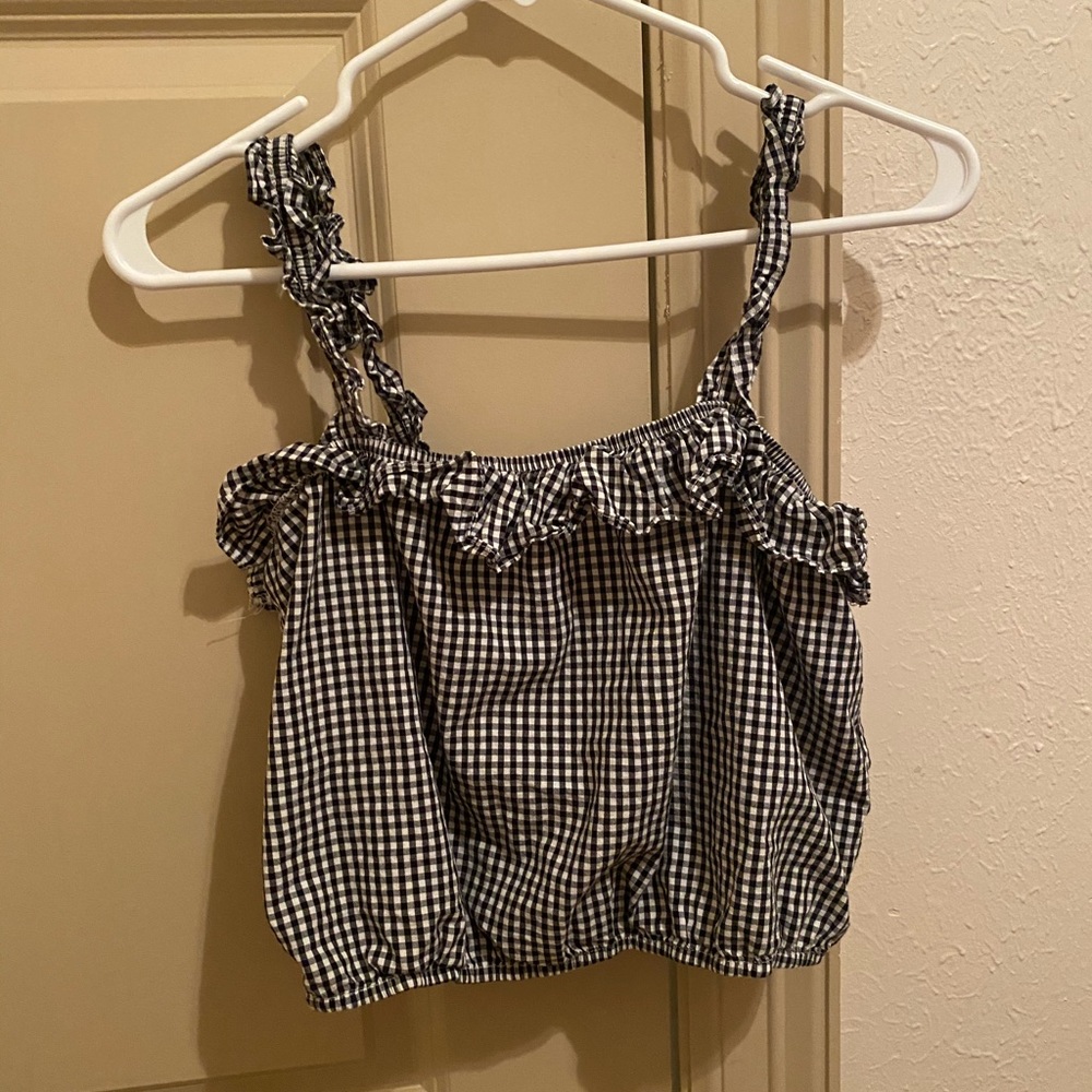 AE gingham crop top